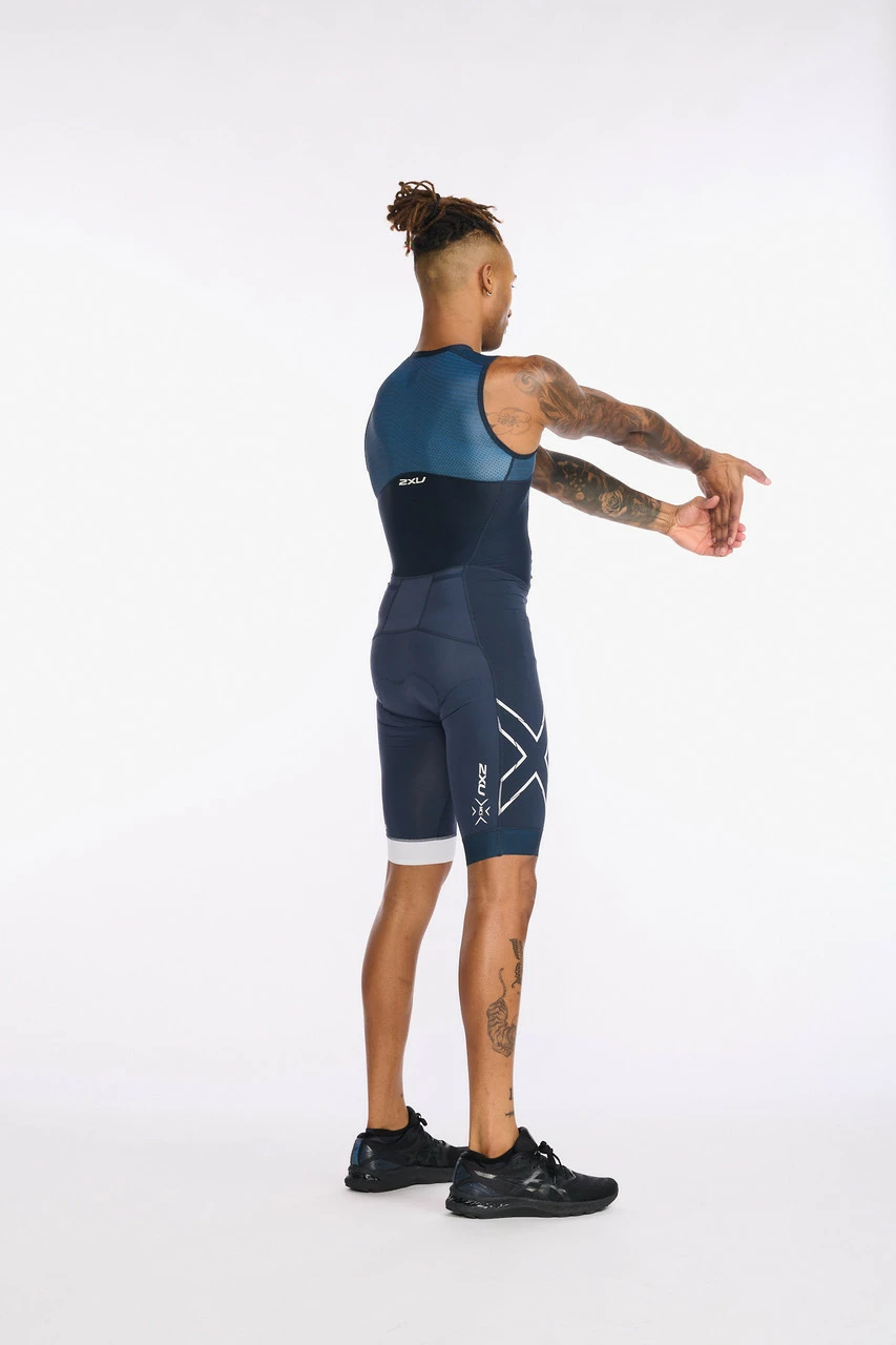 2XU - Light Speed Front Zip Trisuit - Men's - Outerspace/White 10 2XU - Light Speed Front Zip Trisuit - Men's - Outerspace/White - Image 10