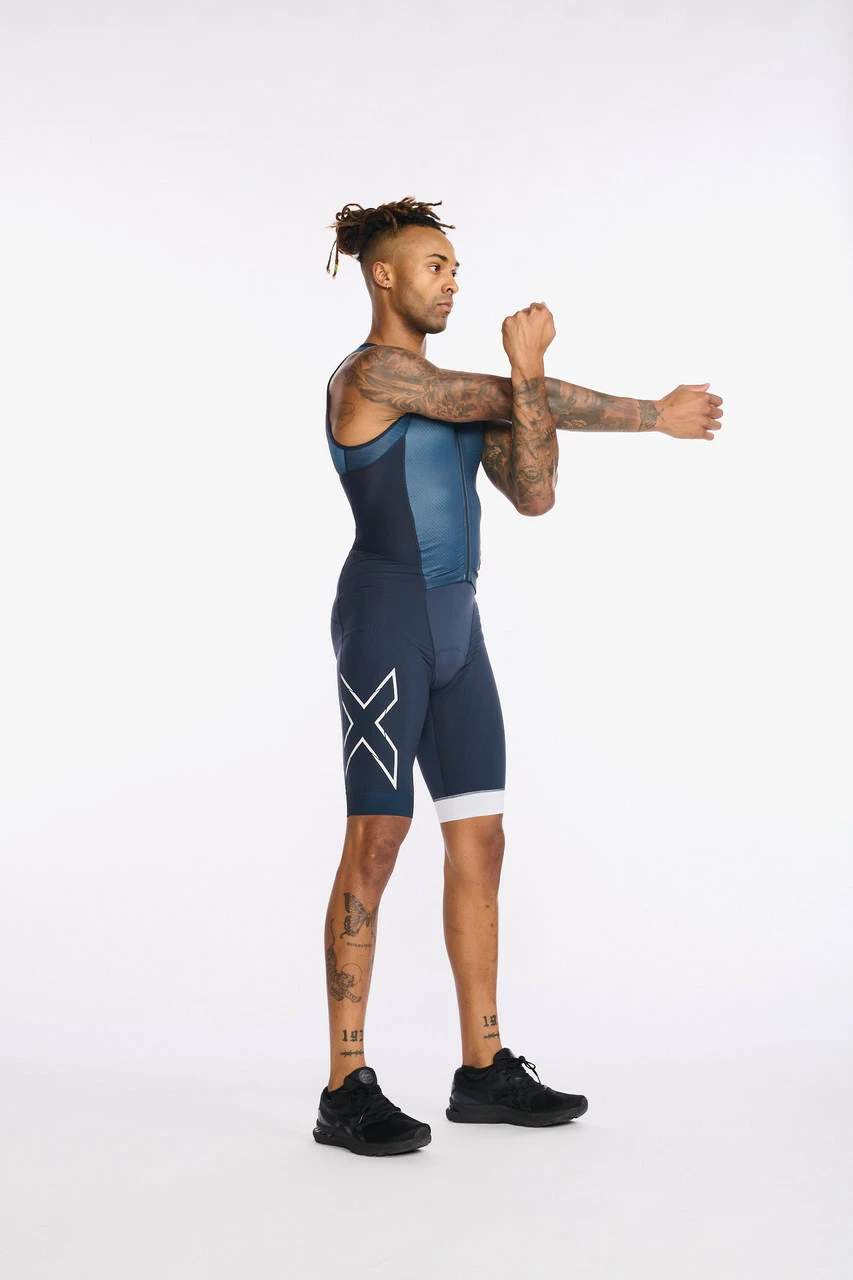 2XU - Light Speed Front Zip Trisuit - Men's - Outerspace/White 11 2XU - Light Speed Front Zip Trisuit - Men's - Outerspace/White - Image 11