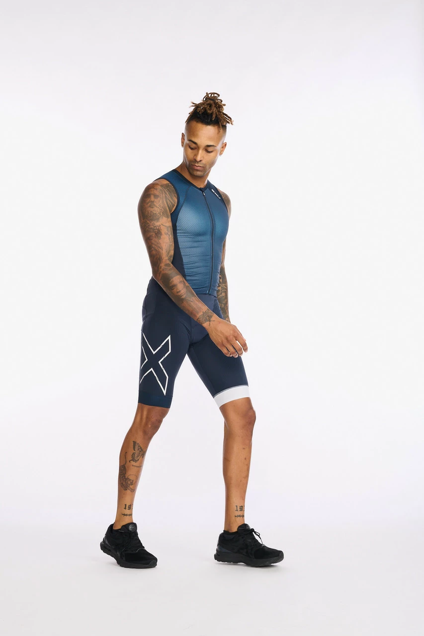 2XU - Light Speed Front Zip Trisuit - Men's - Outerspace/White 9 2XU - Light Speed Front Zip Trisuit - Men's - Outerspace/White - Image 9