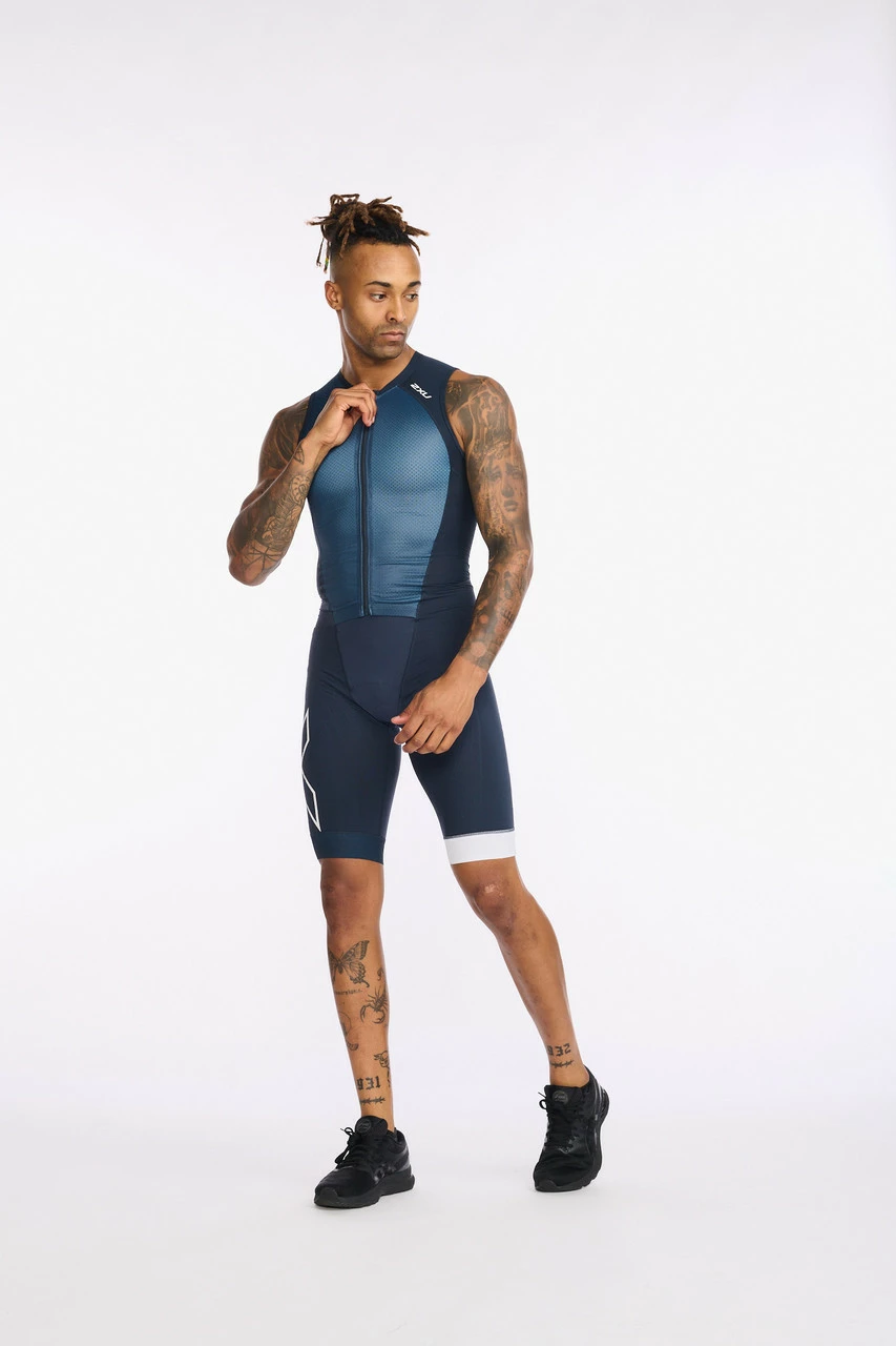 2XU - Light Speed Front Zip Trisuit - Men's - Outerspace/White 12 2XU - Light Speed Front Zip Trisuit - Men's - Outerspace/White - Image 12