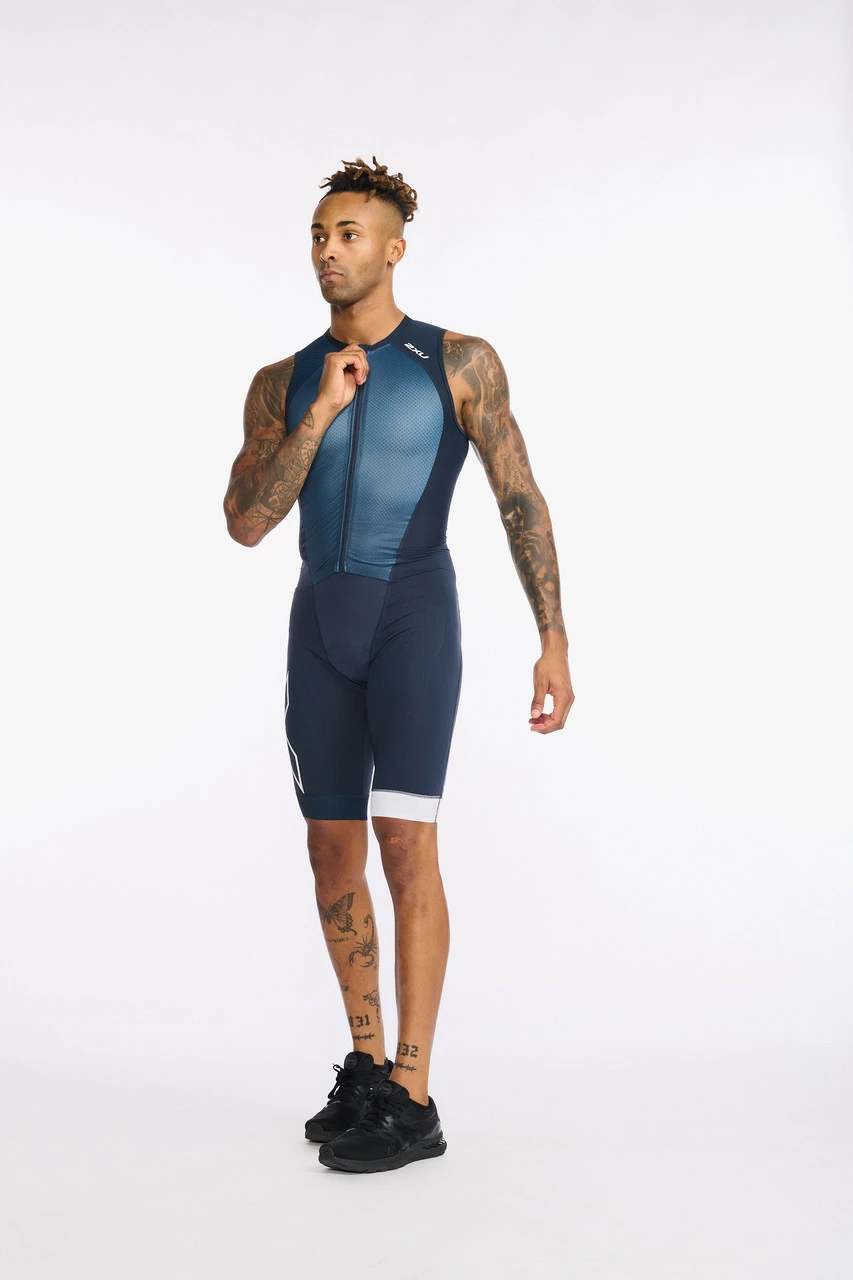 2XU - Light Speed Front Zip Trisuit - Men's - Outerspace/White 15 2XU - Light Speed Front Zip Trisuit - Men's - Outerspace/White - Image 15