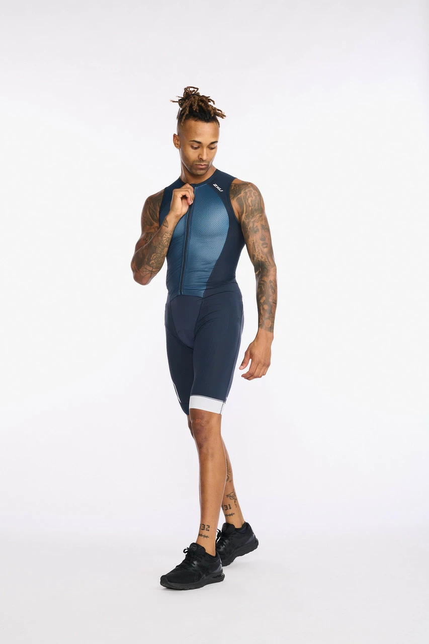 2XU - Light Speed Front Zip Trisuit - Men's - Outerspace/White 14 2XU - Light Speed Front Zip Trisuit - Men's - Outerspace/White - Image 14