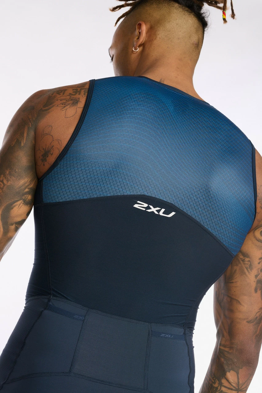 2XU - Light Speed Front Zip Trisuit - Men's - Outerspace/White 17 2XU - Light Speed Front Zip Trisuit - Men's - Outerspace/White - Image 17