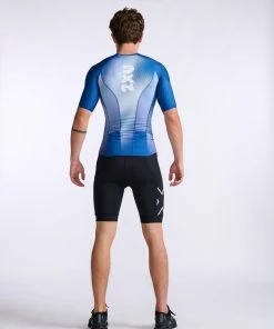 2XU - Aero Tri Sleeved Top - Men's - Surf/White - 2023 -ZONE3 shop MT6662a SUF WHT 05 80725.1666343101