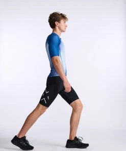 2XU - Aero Tri Sleeved Top - Men's - Surf/White - 2023 -ZONE3 shop MT6662a SUF WHT 08 64888.1666343100