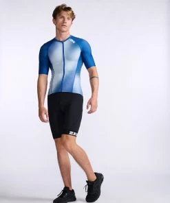 2XU - Aero Tri Sleeved Top - Men's - Surf/White - 2023 -ZONE3 shop MT6662a SUF WHT 17 12647.1666343101