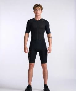 2XU - Light Speed Sleeved Trisuit - Men's - Black/Gold - 2023 -ZONE3 shop MT7019d BLK GLD 01 55143.1666343091