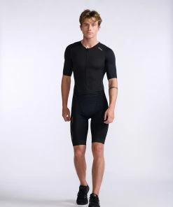 2XU - Light Speed Sleeved Trisuit - Men's - Black/Gold - 2023