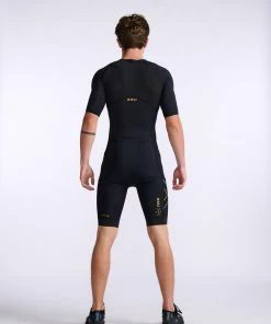 2XU - Light Speed Sleeved Trisuit - Men's - Black/Gold - 2023 -ZONE3 shop MT7019d BLK GLD 06 82129.1666343092