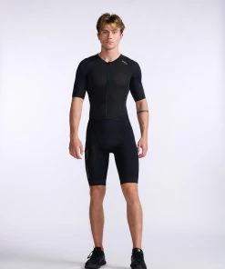 2XU - Light Speed Sleeved Trisuit - Men's - Black/Gold - 2023 -ZONE3 shop MT7019d BLK GLD 17 97486.1666343092