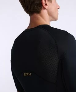 2XU - Light Speed Sleeved Trisuit - Men's - Black/Gold - 2023 -ZONE3 shop MT7019d BLK GLD 23 74116.1666343092