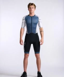 2XU - Light Speed Sleeved Trisuit - Men's - Midnight/White - 2023 -ZONE3 shop MT7019d MDN WHT 01 23087.1666343084