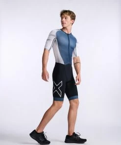 2XU - Light Speed Sleeved Trisuit - Men's - Midnight/White - 2023 -ZONE3 shop MT7019d MDN WHT 09 59756.1666343084