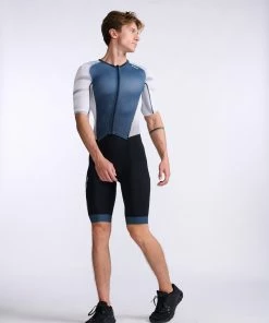 2XU - Light Speed Sleeved Trisuit - Men's - Midnight/White - 2023 -ZONE3 shop MT7019d MDN WHT 12 68896.1666343085