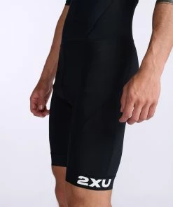 2XU - Core Sleeved Trisuit - Men's - Black/White - 2023 -ZONE3 shop MT7043d BLK WHT 21 91893.1666343075