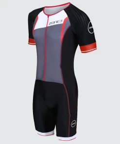 Zone 3 Zone3 - Aero-Flo Lava Long Distance Full Zip Short Sleeve Trisuit - Men's