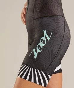 Zoot - LTD Tri Aero Short Sleeve Race Suit - Tokyo White Rays - Women's -ZONE3 shop WLTDTokyoTriSSAeroSuitDetail3 4 90948.1567071124