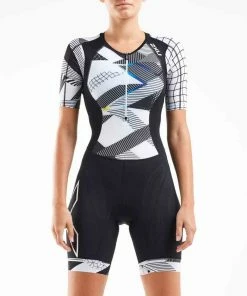 2XU - Compression Sleeved Trisuit - Women's - BLK/CRO & BLK/GLD