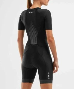 2XU - Perform Women's Full Zip Sleeved Trisuit -ZONE3 shop WT6060d BLK SDW 01 squashed 21881.1662383770