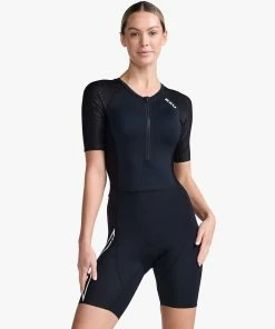 2XU - Aero Sleeved Trisuit - Women's - Black/White - 2023
