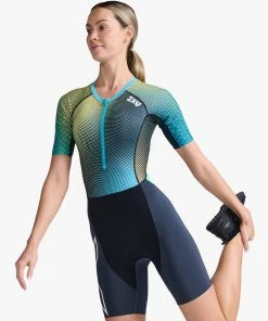 2XU - Aero Sleeved Trisuit - Women's - India Ink/White - 2023 55 2XU - Aero Sleeved Trisuit - Women's - India Ink/White - 2023 -ZONE3 shop WT6431d IDK WHT 06 89451.1666344704