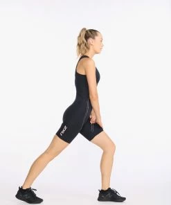 2XU - Aero Front Zip Trisuit - Women's - Black/Hyper Coral - 2023 -ZONE3 shop WT6432d BLK HYC 13 86275.1645199244