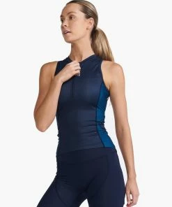 2XU - Aero Tri Singlet - Women's - Midnight/Festival - 2023