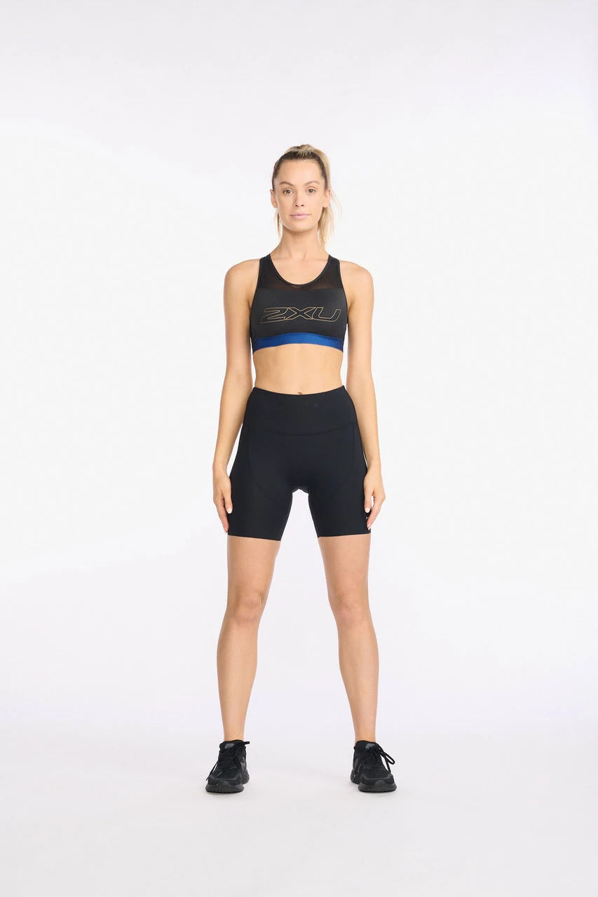 2XU - Aero 7 Inch Tri Short - Women's - Black/Peach Whip 1 2XU - Aero 7 Inch Tri Short - Women's - Black/Peach Whip