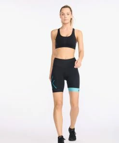 2XU - Core 7 Inch Tri Short - Women's - Black/Porcelain -ZONE3 shop WT6442b BLK PRC 05 48878.1645198482