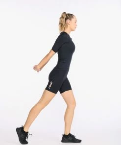 2XU - Aero Tri Sleeved Top - Women's - Black/Hyper Coral 29 2XU - Aero Tri Sleeved Top - Women's - Black/Hyper Coral -ZONE3 shop WT6666a BLK HYC 12 08198.1645198506