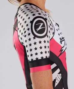Zoot - LTD Tri Aero Race Suit - Women's - * -ZONE3 shop W TEAM Tri SS Racesuit DETAIL6 68205.1673518803