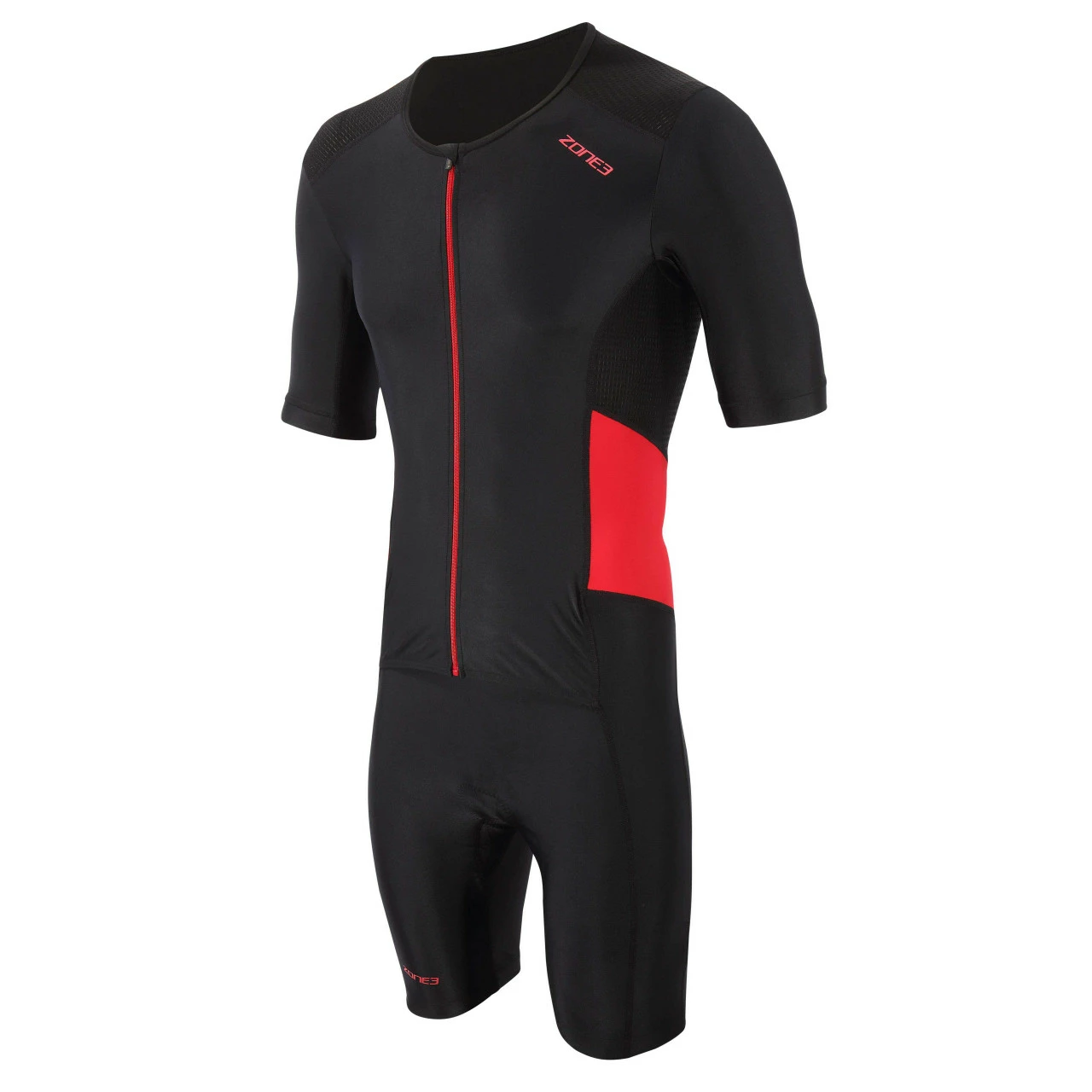 Zone 3 Zone3 - Activate Men's Short Sleeve Full Zip Trisuit - Black/Red - 2023 1 Zone 3 Zone3 - Activate Men's Short Sleeve Full Zip Trisuit - Black/Red - 2023