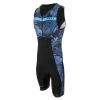 Zone 3 Zone3 - Activate+ Tropical Palm Men's Sleeveless Trisuit - Navy/Blue - 2023