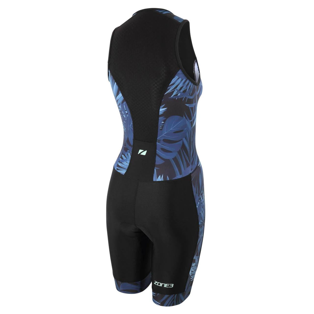 Zone 3 Zone3 - Activate+ Tropical Palm Women's Sleeveless Trisuit - Navy/Mint - 2023 2 Zone 3 Zone3 - Activate+ Tropical Palm Women's Sleeveless Trisuit - Navy/Mint - 2023 - Image 2