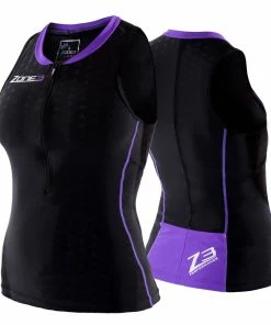 Zone 3 Zone3 - Aquaflo Tri Top - Women's - XS Only 13 Zone 3 Zone3 - Aquaflo Tri Top - Women's - XS Only -ZONE3 shop Zone3 Womens Aquaflo Top Black Front Back 21985.1423488033