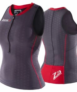 Zone 3 Zone3 - Aquaflo Tri Top - Women's - XS Only 18 Zone 3 Zone3 - Aquaflo Tri Top - Women's - XS Only -ZONE3 shop Zone3 Womens Aquaflo Top Grey Front Back 04728.1423488045